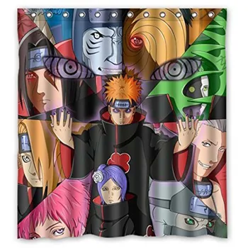 

Family Christmas Gift Decor Anime Naruto Heros Shower Curtain waterproof Polyester bathroom shower curtain with hooks