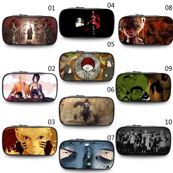 

2020NEW Anime Naruto Akatsuki PU Leather Pen Cosmetic Bags Pencil Hokage Cosplay Makeup Cases Collectible Purse Boys Girls Gift