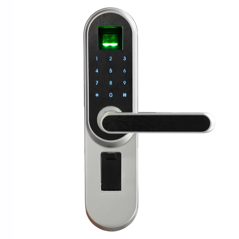 Биометрический отпечаток пальца электронный смарт-замок, код, сенсорный экран цифровой пароль ключ блокировки Ak01 - Цвет: Optical sliver