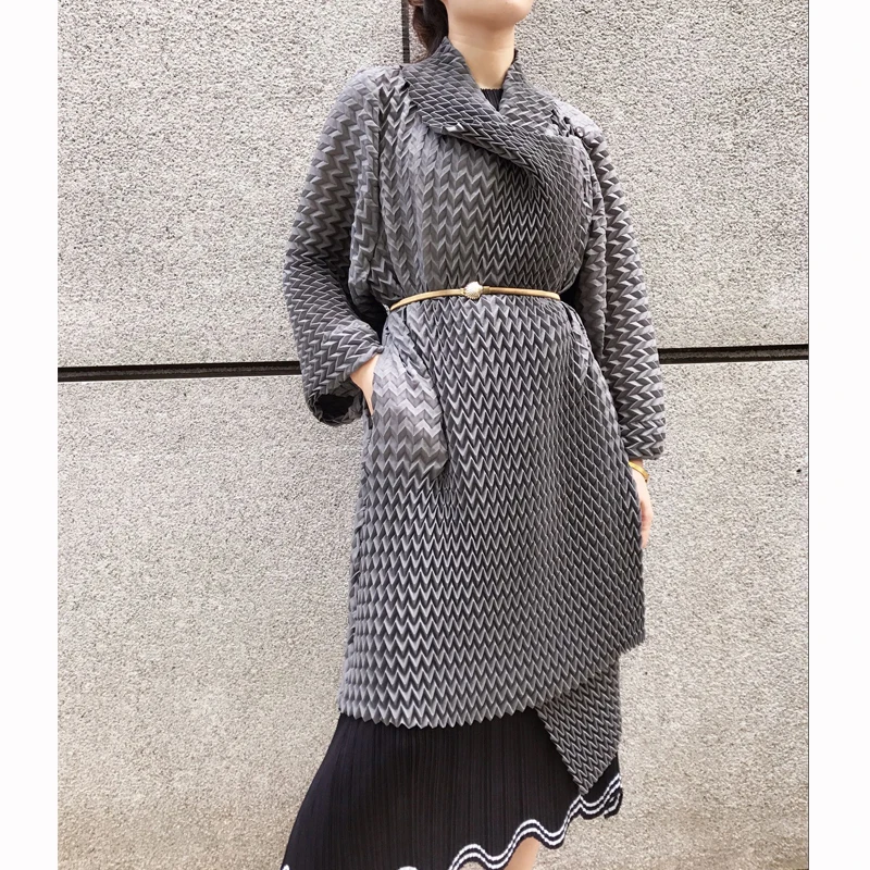 Changpleat autumn New Women Loose Trench coat Fashion wave Design Solid Large Size Outwear Female Coats Tide T464568