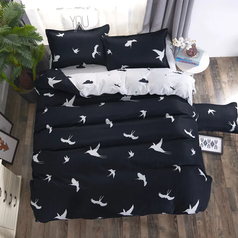 High Quality Breathable Polyester Bedding Sets 4pcs Comforter Bedding Sets Duvet Cover Bedclothes with Pillowcases for King Size