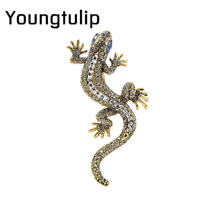 Брошь в форме ящерицы Gecko Young тюльпана брошь с кристаллами бижутерия унисекс