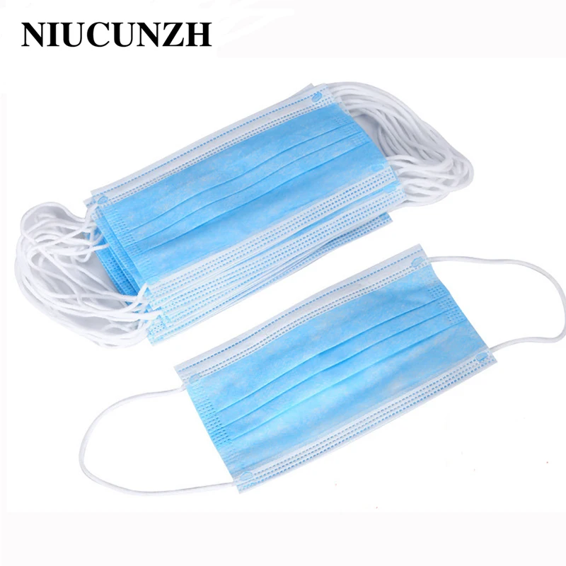 

NIUCUNZH Adult mask 50 pcs/Bag 3 Layer Non-woven Dust Mask Thickened Disposable Mouth Mask Features