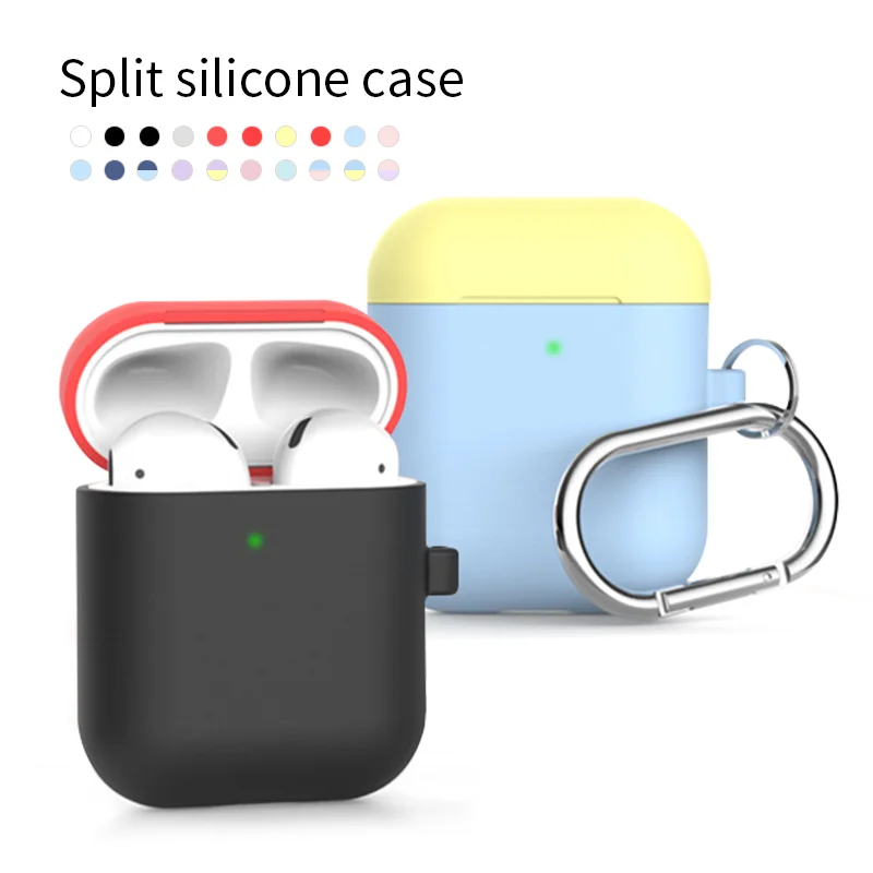 AirPods1 & 2 разделенный силиконовый чехол для Apple bluetooth гарнитуры мягкий защитный