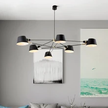 Nordic Chandelier Lighting/Lamp Modern Living Room Hanging Light Fixture Black Suspension Lamps For Dinning Room Bedroom