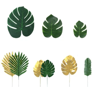 

9 Kinds of Artificial Tropical Palm Leaf Ivy Leaf Plants for Birthday Themed Parties, Weddings, Party Decorations