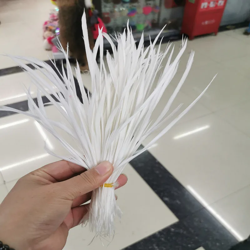 Белый Wholesale20-100pcs/лот одноцветные тонкие мягкие перья индейки Марабу Промытые гусиные пуховые перья для Свадебные украшения своими руками - Цвет: Белый