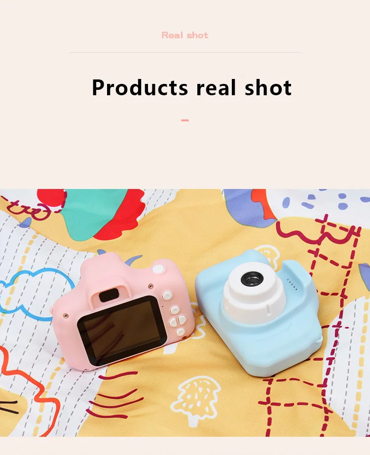Hd Screen Rechargeable Digital Mini Camera Kids Cartoon Cute Camera Toys Outdoor Photography Props for Child Birthday Gift
