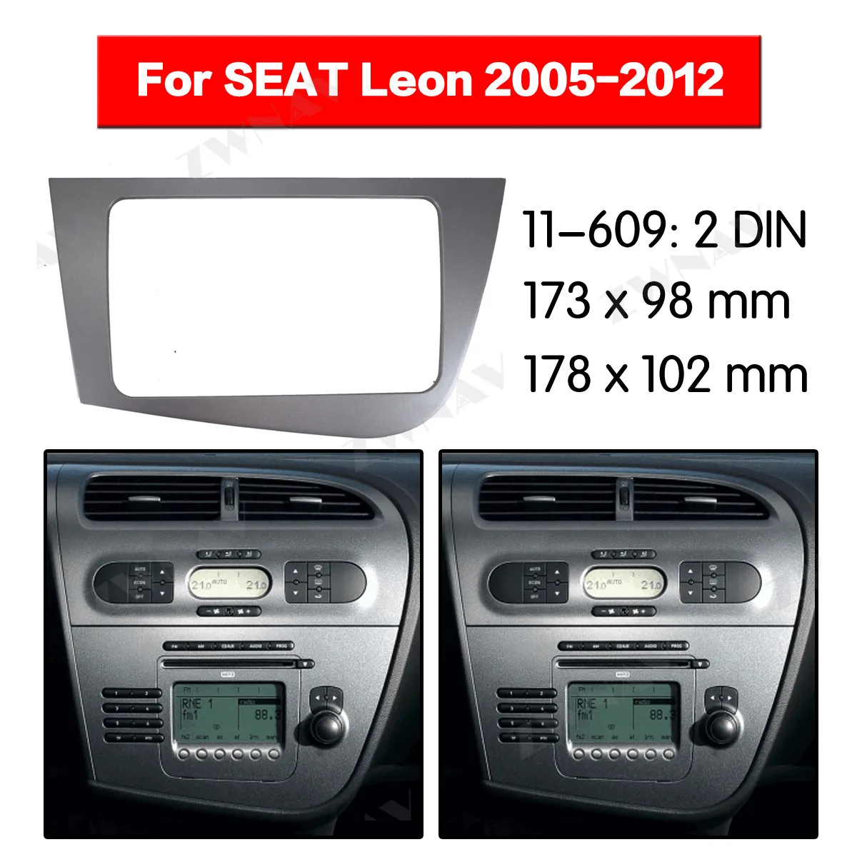 Радио Facia для SEAT LEON 2005-2012(LHD) Кронштейн dvd-плеер фасции автомобиля стерео радио установка тире