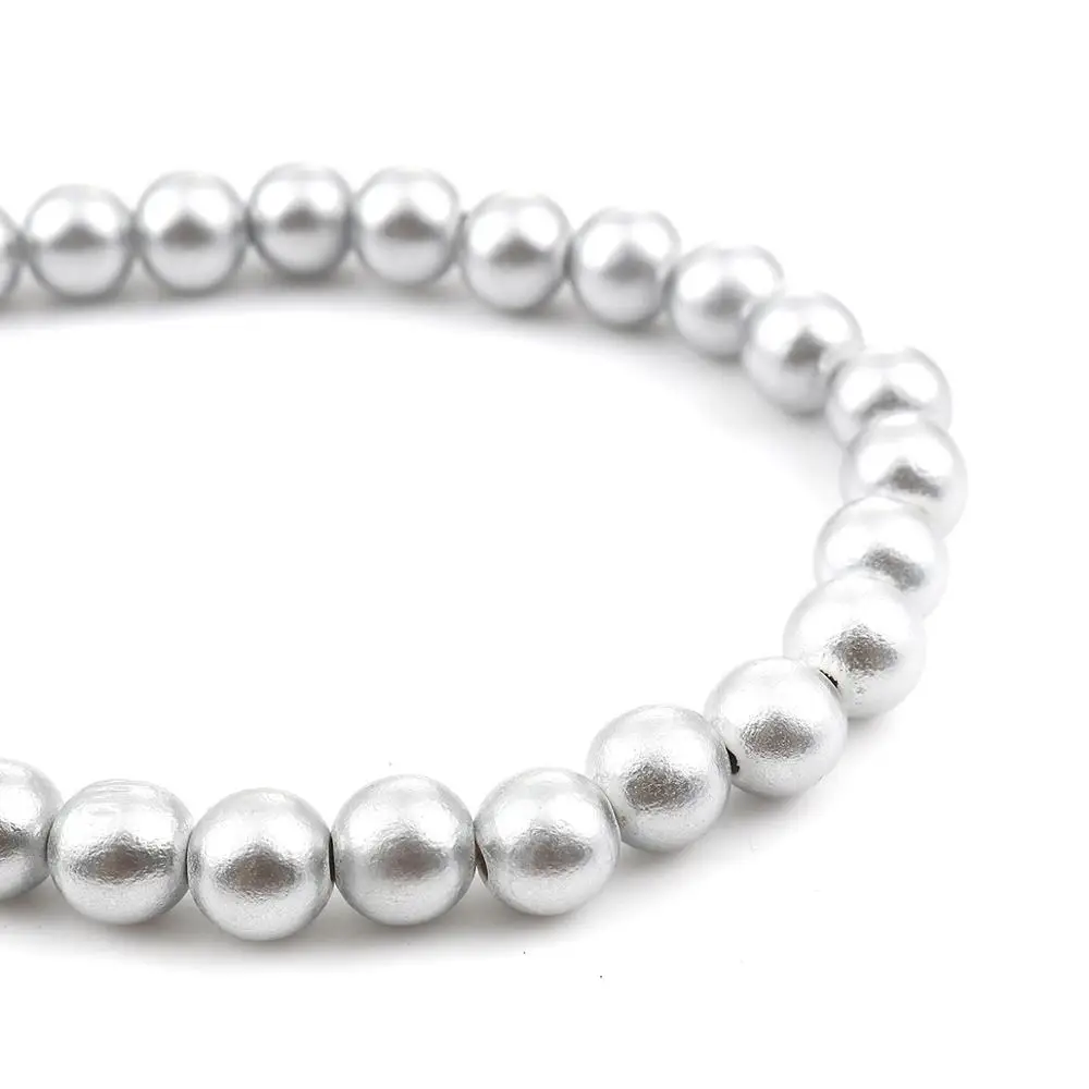 DoreenBeads модные деревянные бусины Круглые серебряные цвета DIY около 11-12 мм диаметр.
