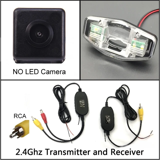 Для Honda Accord 2003~ 2012 Integra 2001~ 2006 заднего вида резервирование камеры заднего хода Камера автомобильная парковочная камера с зарядовой связью Ночное видение - Название цвета: wireless n NO LED
