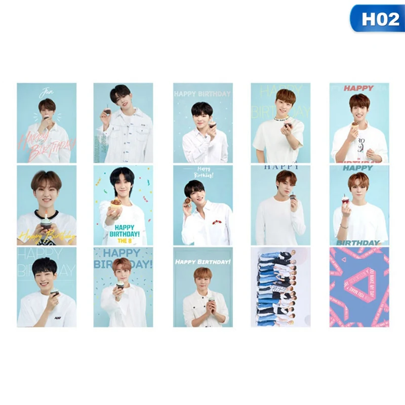 14Pcs/Set KPOP Seventeen Team Album Collection Love Letter Photo Card PVC Cards Self Made LOMO Card Photocard