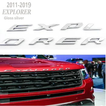 

Explorer Car Emblem Front Hood Emblem 3D Letters Explorer Sticker Fit for Ford 2011-2019 Explorer (Gloss Silver)