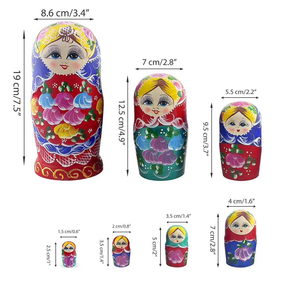 7 шт. деревянный большой живот Штабелируемый Matryoshka матрешки игрушка-головоломка домашний декор художественные ремесла Детская игрушка интерактивная игра
