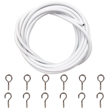 

Curtain rope Various Specifications Of PVC White Spring Plastic Coated Curtain Rope Mesh Cord Curtain Line Contains Hook