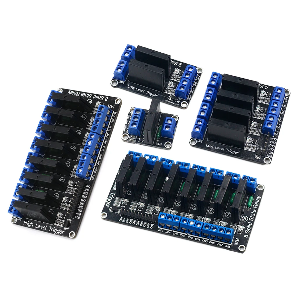Description Picture 2 of item5V 1/2/4/6/8 Channel Solid State Relay Module Hight / Low Level SSR G3MB-202P 240V 2A Output with Resistive Fuse For Arduino