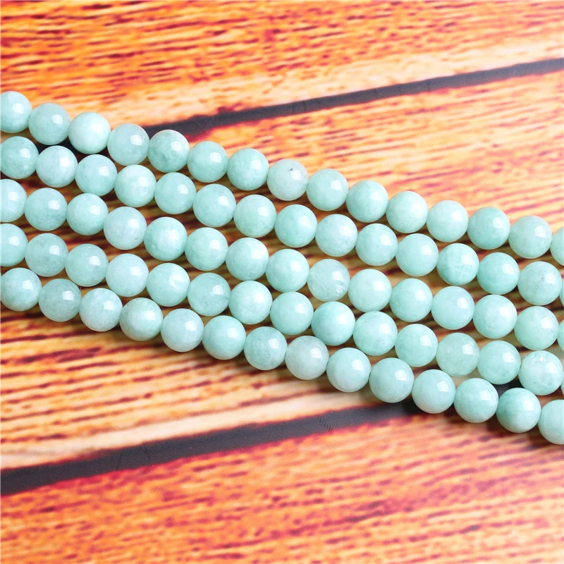 

Burma Jade Natural Stone Bead Round Loose Spaced Beads 15 Inch Strand 4/6/8 / 10mm For Jewelry Making DIY Bracelet Necklace