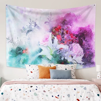 

Cassisy Tapestry Colorful flowers Watercolour Art Wall Hanging Tapestries Decor Wall Cloth Beach Towel Home Decorations