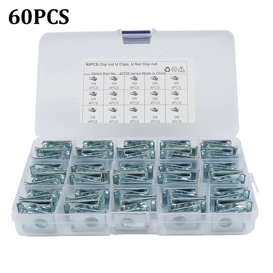 

60PCS Motorcycle U Nut Speed Fasteners M8 Fairing Bodywork Panel U Clips