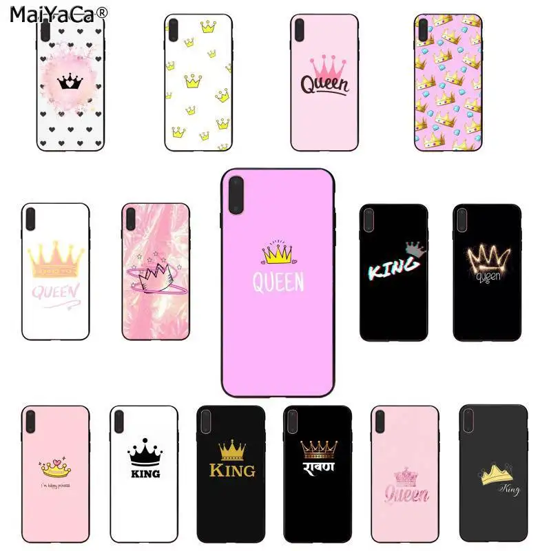 MaiYaCa мультяшный розовый король и королева чехол для телефона Apple iphone 11 pro 8 7 66S Plus X XS