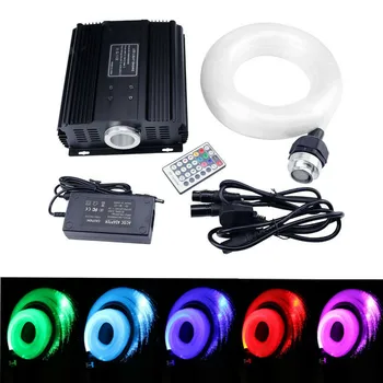 

DMX 45W RGB LED Fiber Optic Engine Driver Light 28 Key RF Remote Controller Jump/Fade/Dimmable+800pcs*0.75mm(Dia)*4m PMMA cable
