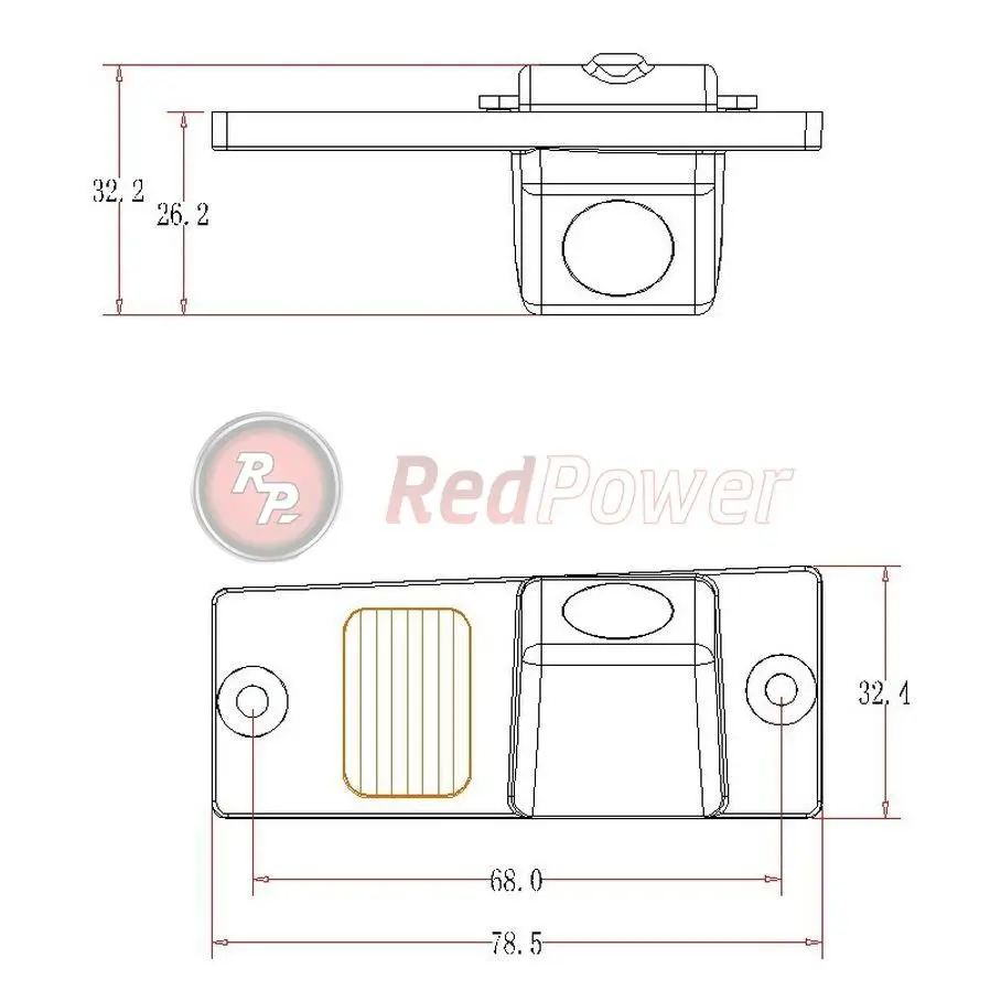Штатная видеокамера парковки Redpower KIA141P Premium для KIA Cerato(2004-2009
