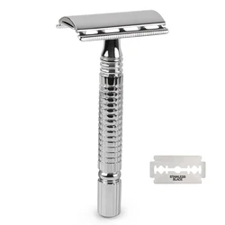 Double Edge Razor Wet Shaving for Men Women Classic Stainless Travel Metal Steel Handle Safety Double Edged Shaver Face Razor