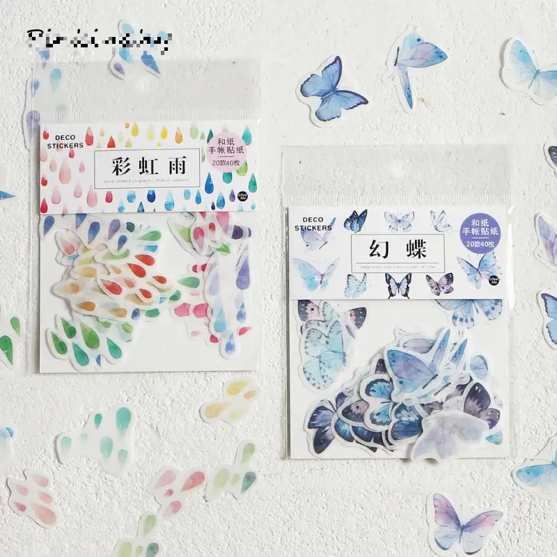 40 шт./упак. Sakura Label Journal кавайный дневник маленький бумажный туристический подарок декоративные японские милые наклейки Скрапбукинг хлопья DT006