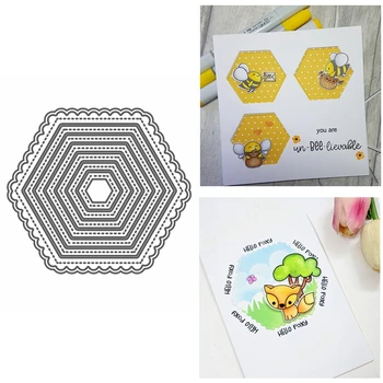 

Layered Hexagonal Honeycomb Metal Cutting Dies Stencil For DIY Scrapbooking Decorative Crafts Paper Cards Making 2020 Hot Sale