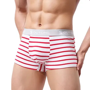 

New Arrival Stripe Printed Men Boxer Breathable Sexy Men Comfortable Men Under pant Men Casual Underwear Wholesale