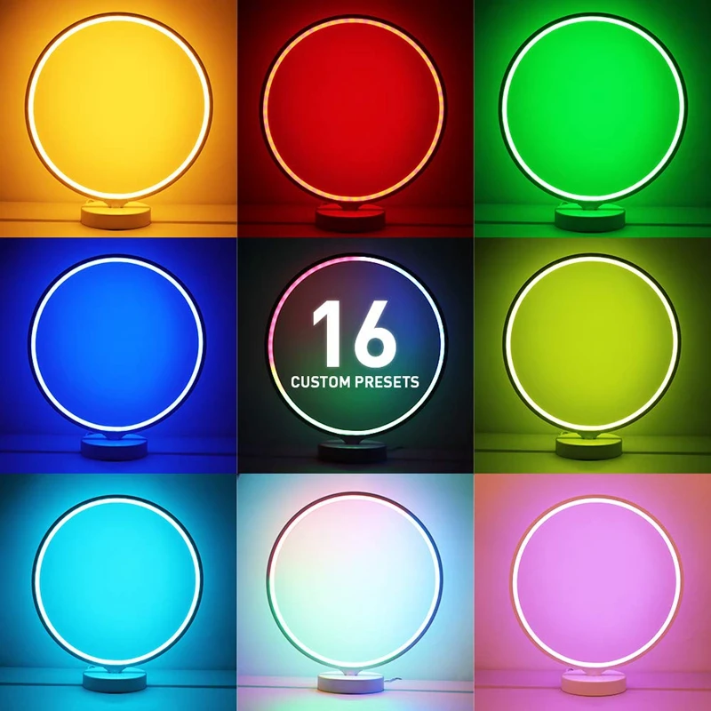  7 Colors Dimmable Bedroom Nightstand Lamps 6 Lighting Effect Modes LED Bedside Lamp Warm Light Mode - 4000268729824