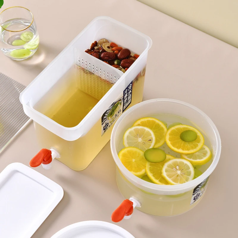 3.5l Water Jug With Faucet Cold Water Bottle Container Lemon Juice