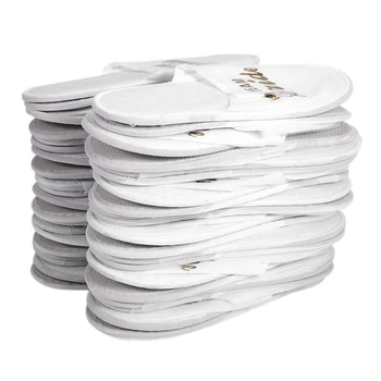 

20 Pairs of Disposable Slippers, Non-Slip Slippers, Unisex Size, Closed-Toe Slippers for Home or Business Use