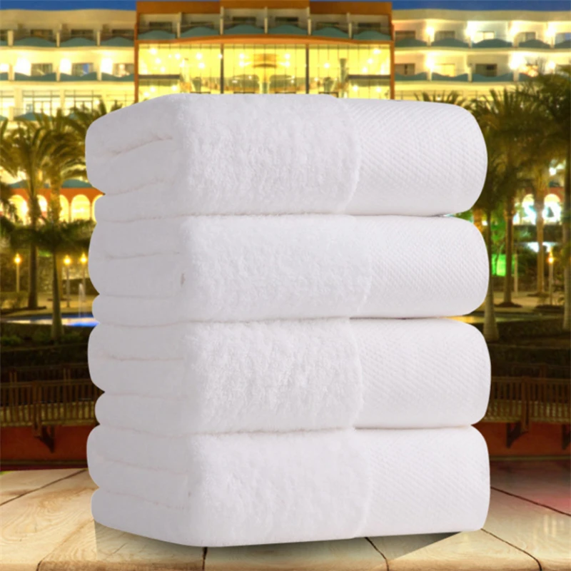 Description Picture 2 of itemNew 40X80CM White Pure Cotton Towel Adult Washing Face Bath Hotel Pure Cotton Men And Women SPA Soft Absorbent Lint-Free Towels