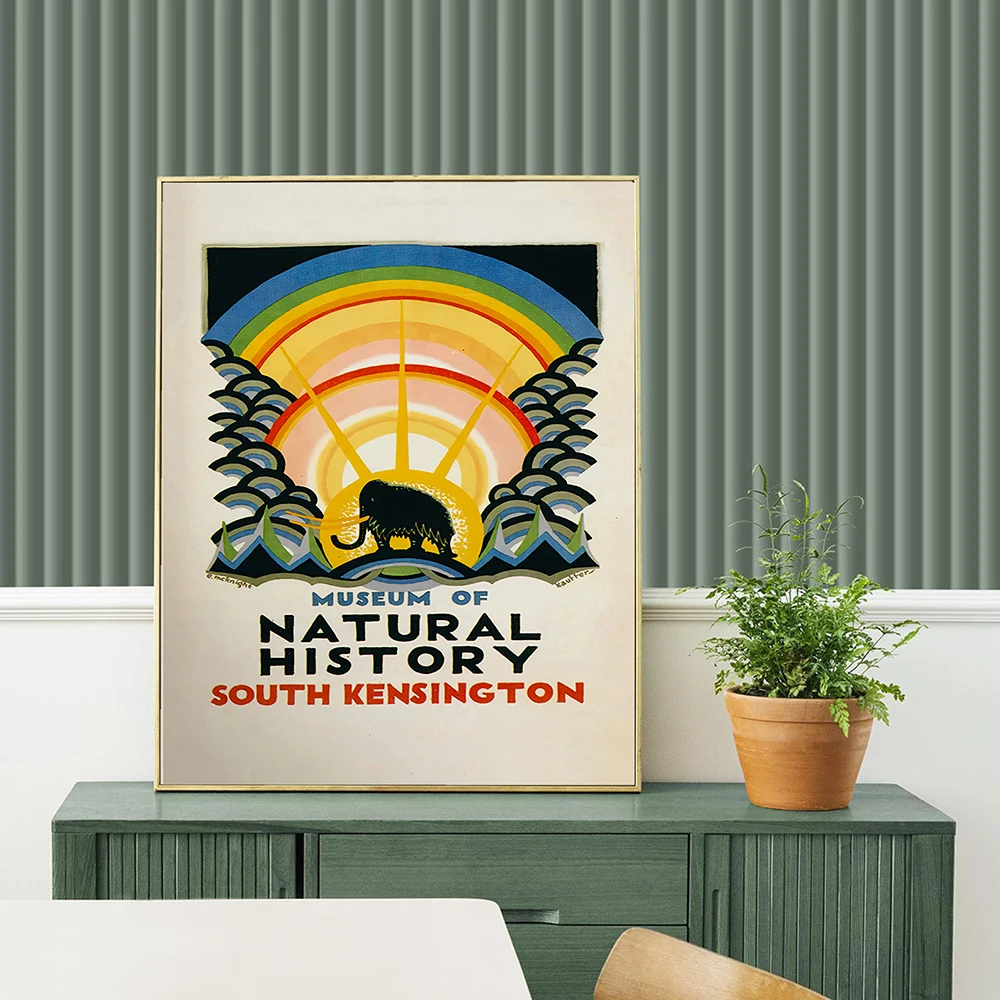 Vintage British Travel Poster Art Printing London Underground Cove Museum Of Natural History Wall Pictures Modern Home Decor