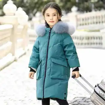 

Children's down jacket 2020 new Korean version of thickened girls middle-aged white duck down jacket