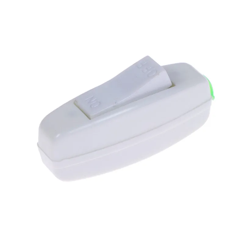 

1 pcs AC 240V 6A Inline ON/OFF Table Lamp Desk White Plastic Lighting Cord Single Controll Switch Free Shipping