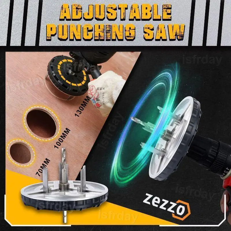 Zezzo® Adjustable Punching Saw E901 Practical 45-130MM Compatible Power Drill Screwdriver Accessories For Woodworking Dropship |