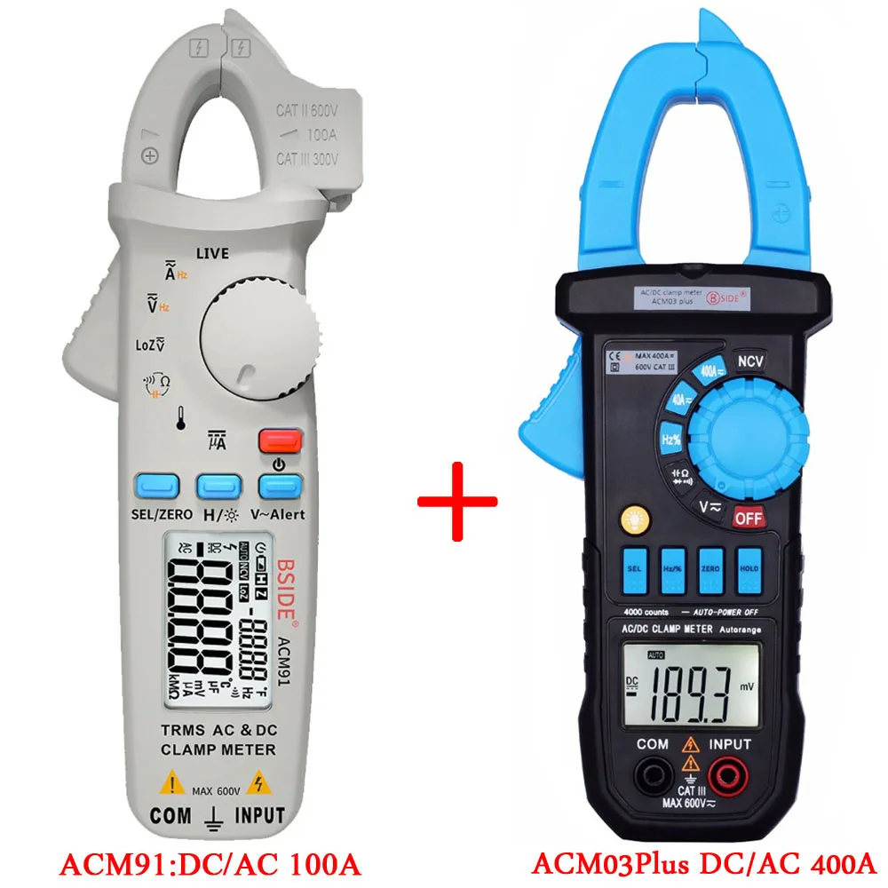 ACM91-ACM03PLUS Ультра-портативный цифровой клещи True-DC AC Ток 100A 1mA точность амперметр Авто Диапазон мультиметр вольтметр тестер - Цвет: ACM91-ACM03PLUS