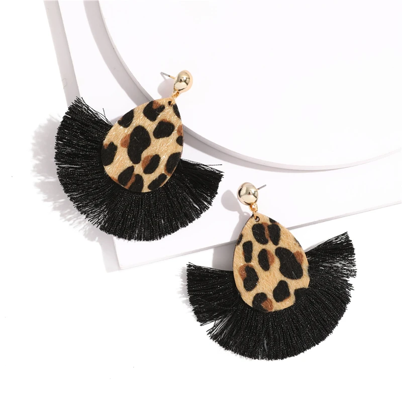 

Leopard Dangle Drop Earrings Bohemia Biscuits Round Resin Cheetah Tassel Earrings for Women sector Jewelry Pendientes oorbellen