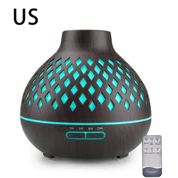 

400ml Wood Essential Oil Diffuser Ultrasonic Usb Air Humidifier With 7 Color Led Lights Remote Control Office Home
