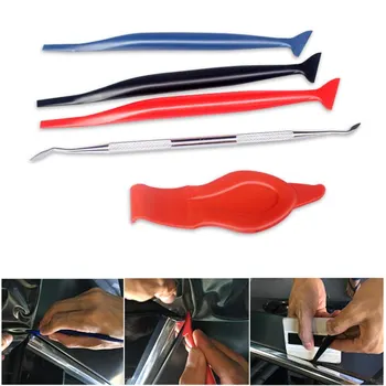

Car film tool five-piece set of edge plug scraper color change film trimmer film Car Scraper With Felt Squeegee Tool Film