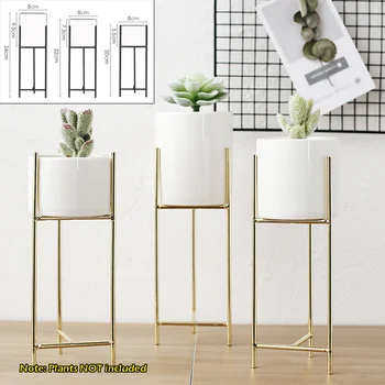 

Nordic Minimalism Vase Iron Display Rack with Ceramic Flower Pot Landscape Shelf Tabletop Plant Pot Vase for Wedding Decoration