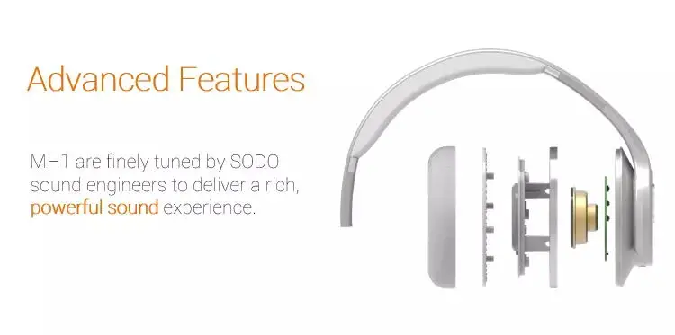 Оригинальные SODO MH1 NFC беспроводные bluetooth-наушники с поворотным мини-динамиком, беспроводная гарнитура с микрофоном для мобильных телефонов