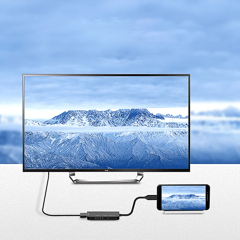VLAMPO высокая скорость тип-c к HDMI+ USB3.0+ USB2.0+ Micro USB 4 порта 3,0 концентратор разветвитель адаптер расширения док-станция преобразования для MacBook