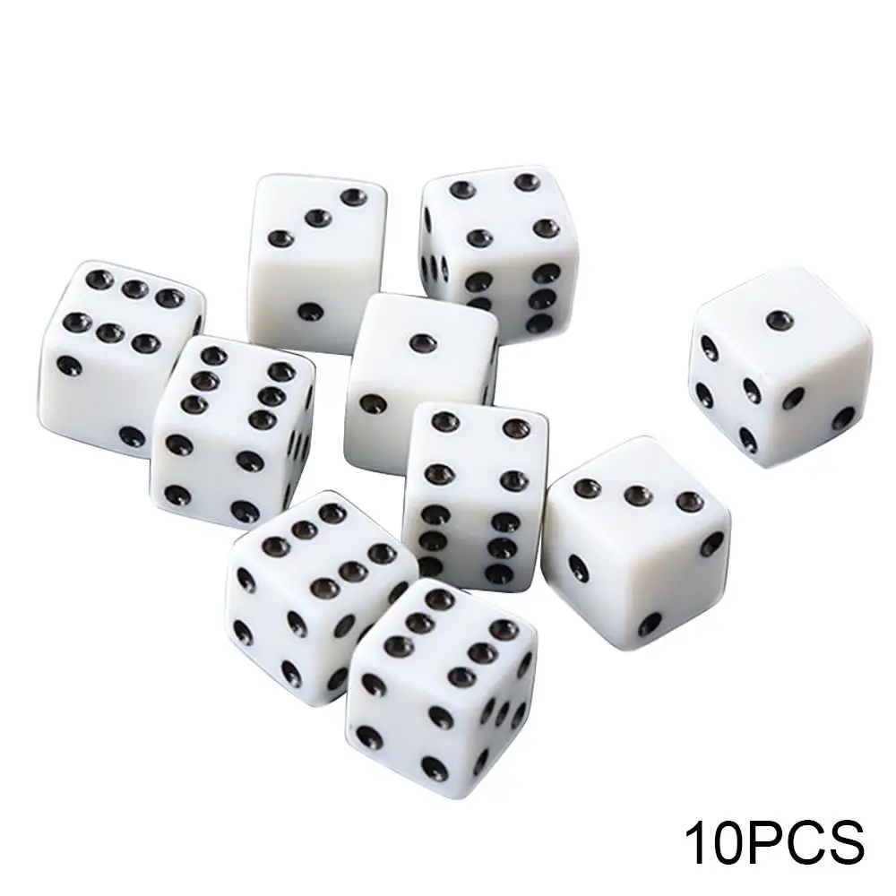 

10pcs Dice Gambling Game Standard Dices Six Sided Opaque Square