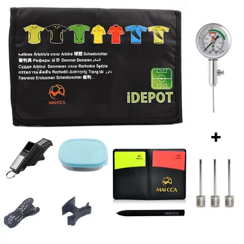

MAICCA Soccer Referee Wallet Professional Barometer Fair Play Cards Football Whistle Bag Rope Set Sports Club Game Equipment