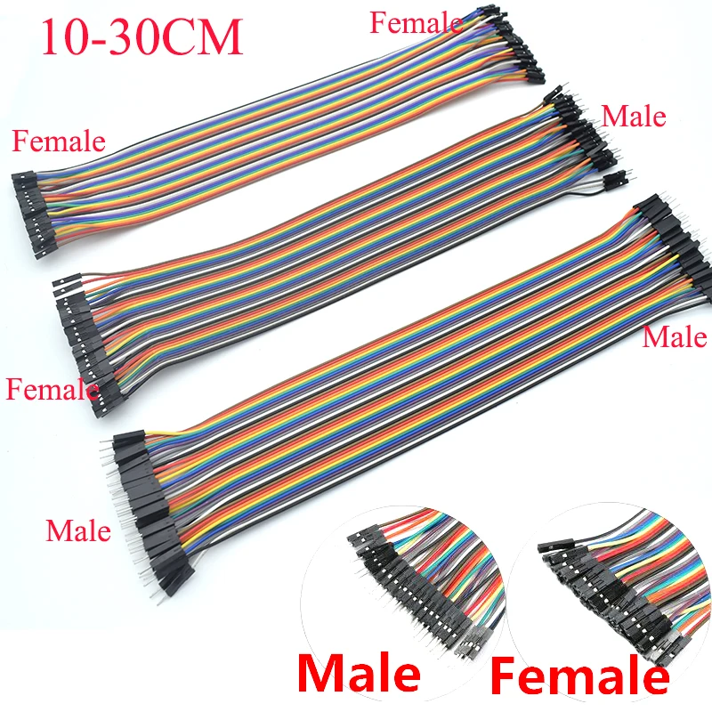 

40PIN 10CM 20CM 30CM Dupont Line Male to Male + Female to Male and Female to Female Jumper Dupont Wire Cable For PCB DIY KIT