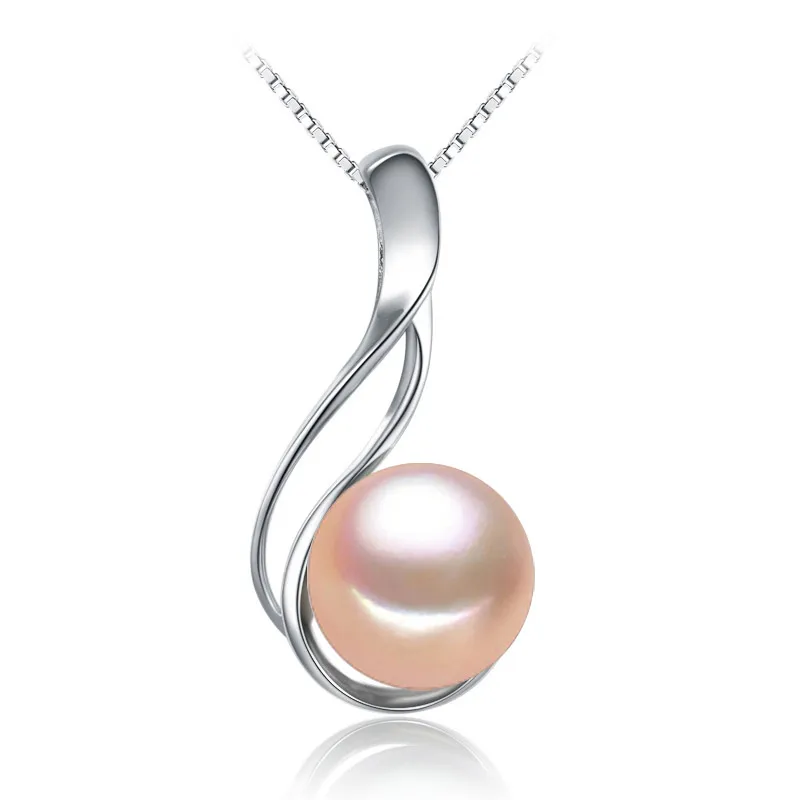 FENASY, модный бренд, ювелирное изделие, хорошее ювелирное изделие, натуральный камень, подвеска, Пресноводный Жемчуг, ожерелье, Стерлинговое Серебро 925 пробы, ювелирное изделие, ожерелье - Цвет камня: B pink pearl