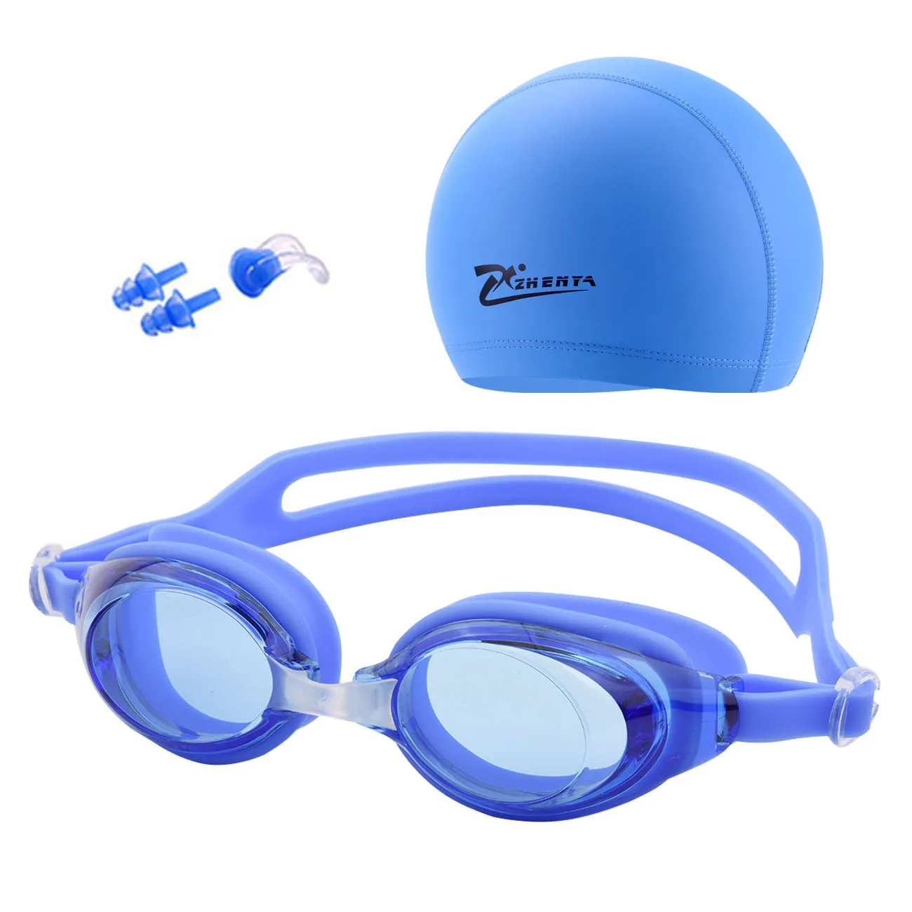 Swim Cap Swimming Glasses Anti-fog Waterproof Swim Goggles Earplug Pool Equipment for Men Women Kids Adult Sports Diving Eyewear